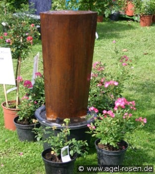 Brunnen Corten-Stahl Trapez hoch